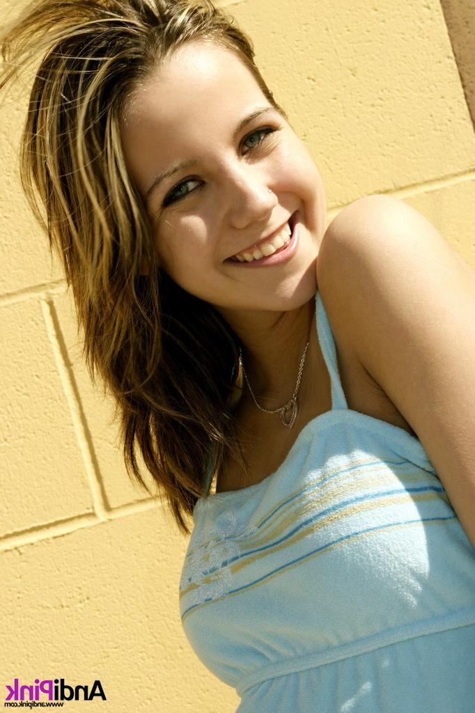 16P Cute teen girl upskirt in dress