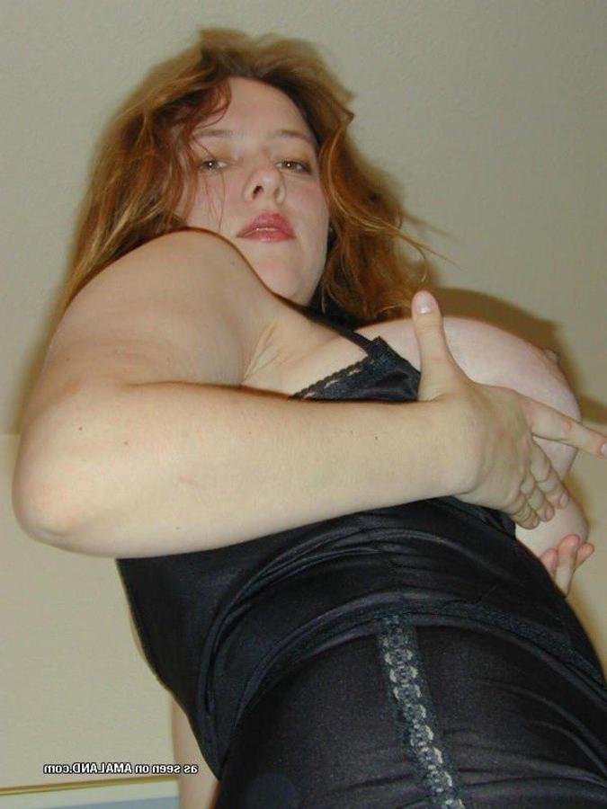 10P Naughty bbw in lingerie giving her huge tits a squeeze