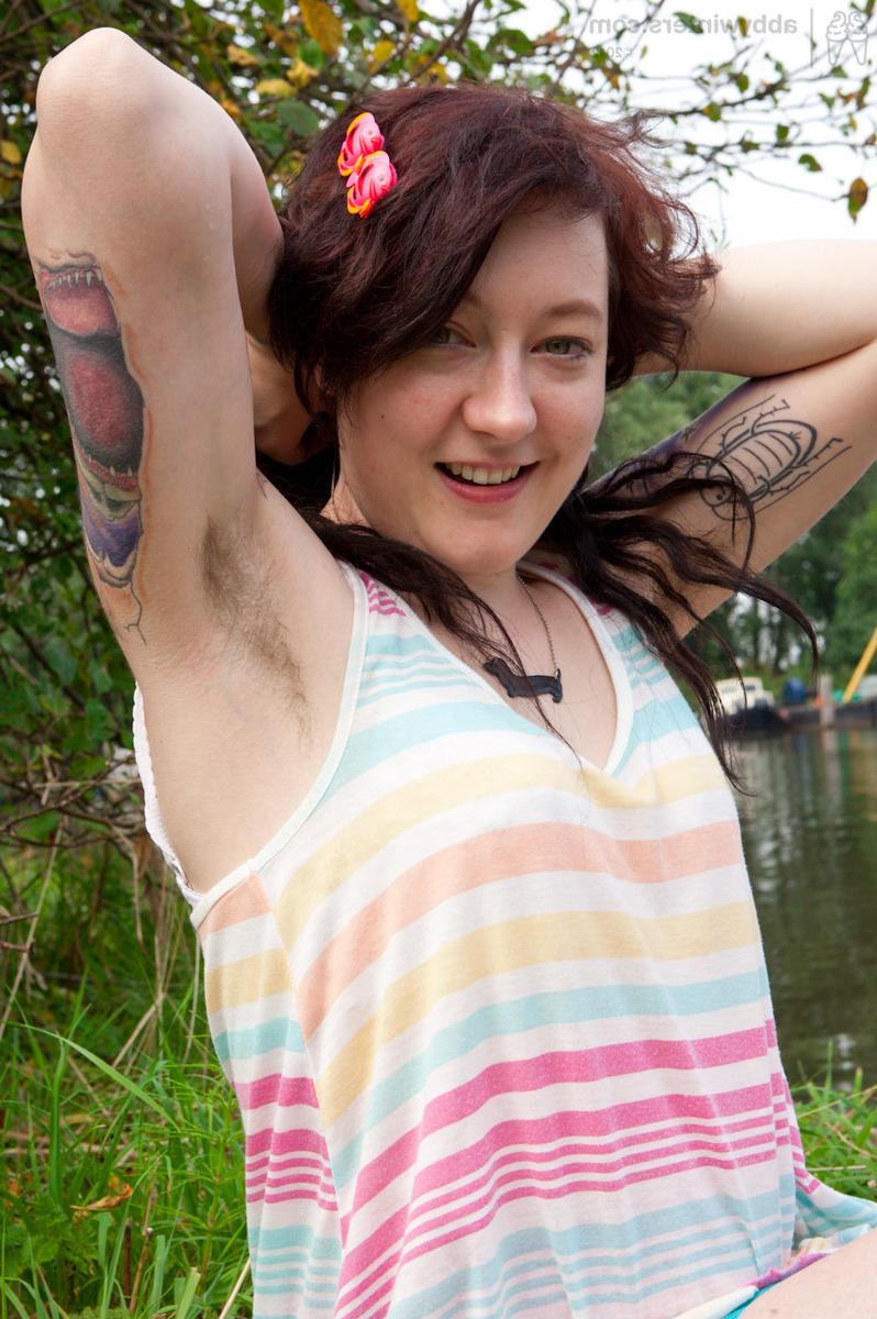 15P Tattooed pale hairy redhead amateur Pippa pissing outdoors in nature