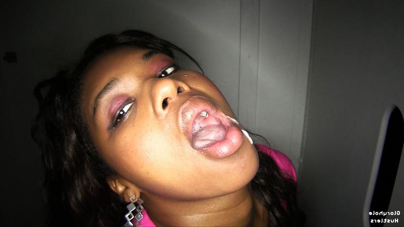 24P Black Teen Cumslut Candy Gives Gloryhole Blowjobs
