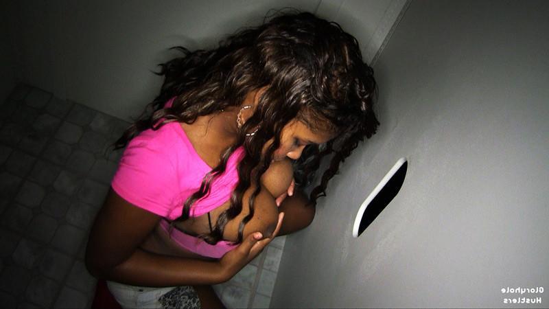 24P Black Teen Cumslut Candy Gives Gloryhole Blowjobs