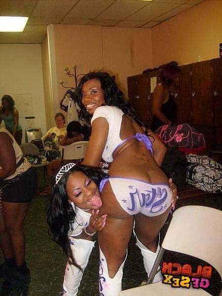 12P Sweet black doll topless posing on camera