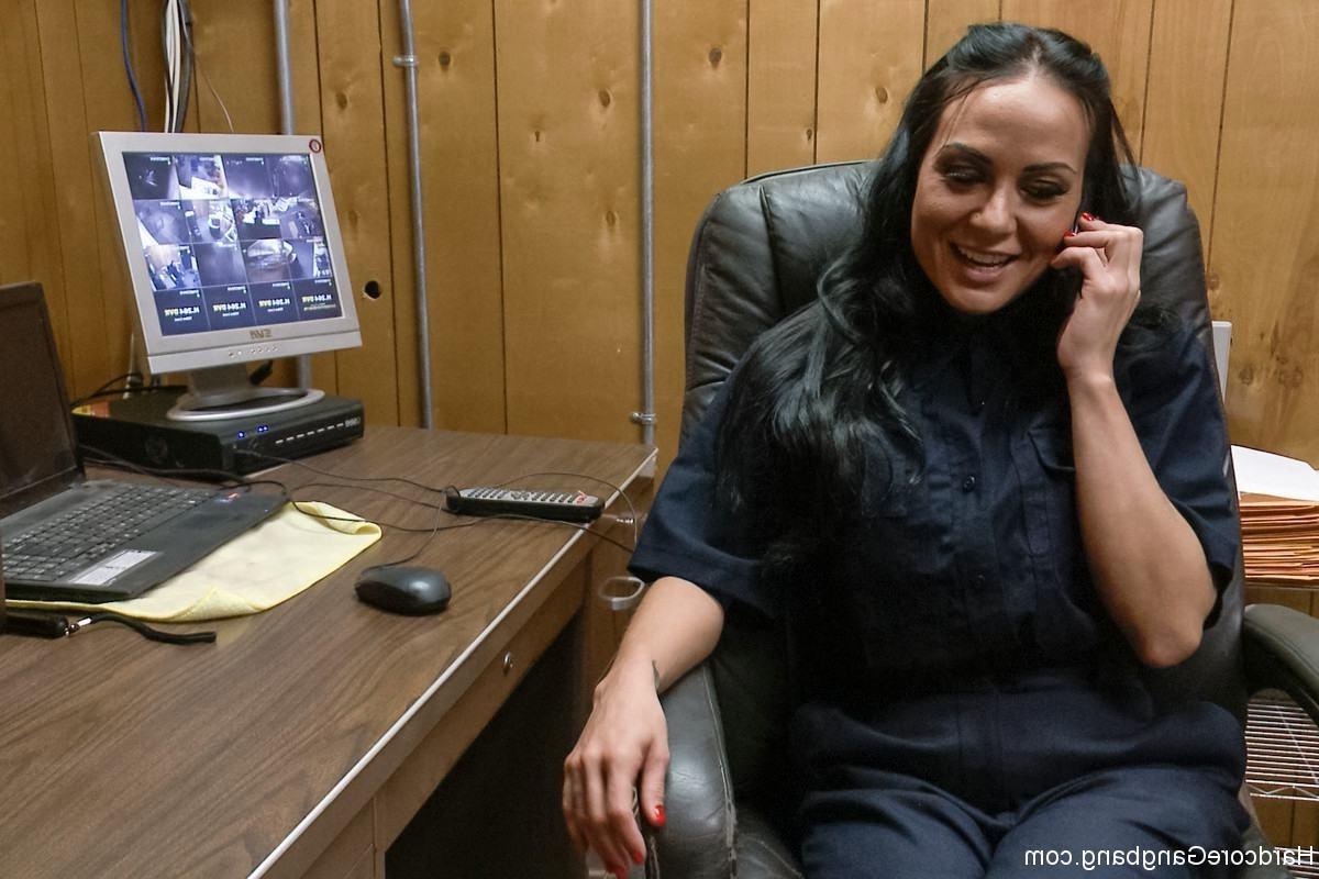 24P Parole officer stripped of her uniform and fucked in every hole