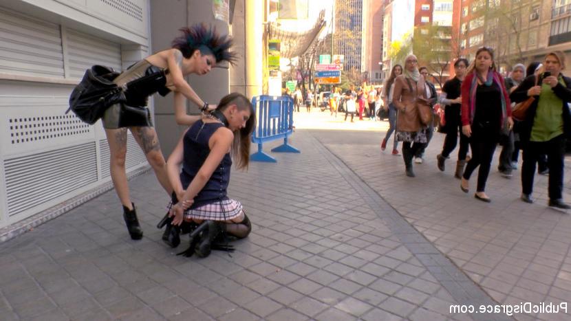 15P Camil Core is humiliated and shamed on the streets of Madrid by gorgeous Dom Sat