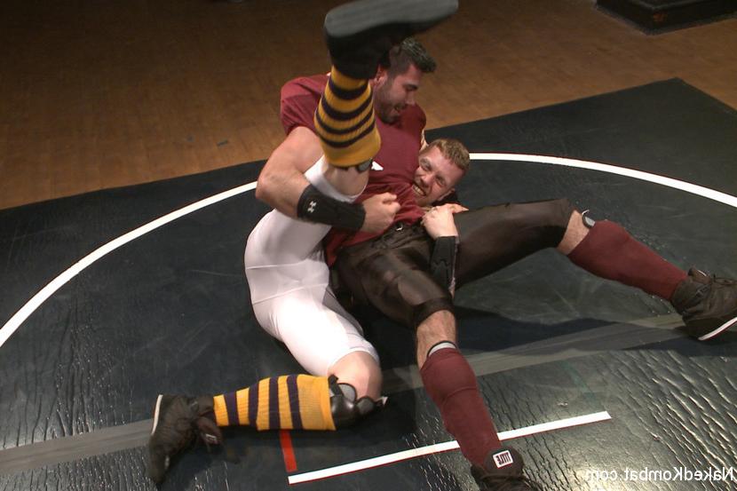 15P Two rivals wrestle in football pads with hard cocks and fuck