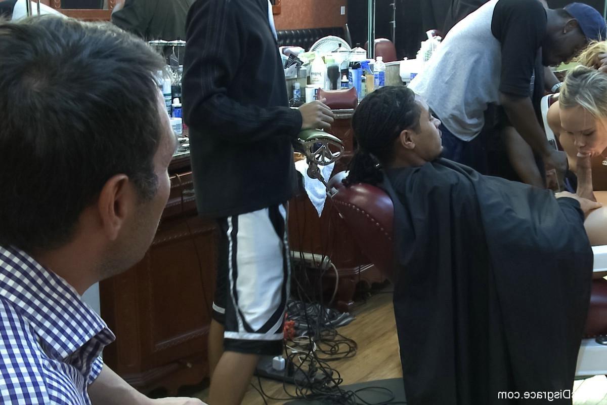 24P Shani Ried gets PLOWED in a Barbershop full of huge COCKS