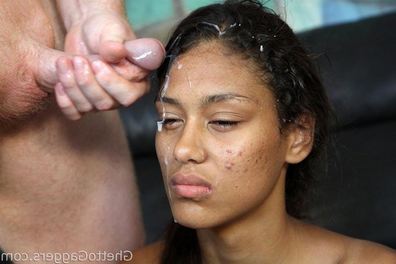 15P Texas ebony whore getting deep ass fucked and facialized by white big cock