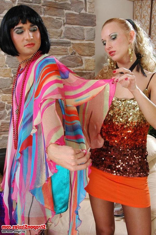 20P Emilia and Gilbert pussy clothed and straponfucked