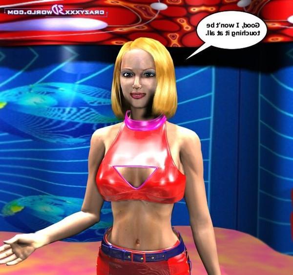 16P Blonde masturbates then gets fucked by big robot