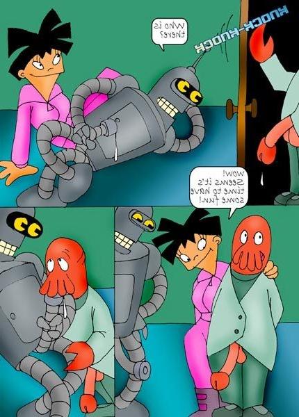 12P Scared Wendy strokes robot Bender