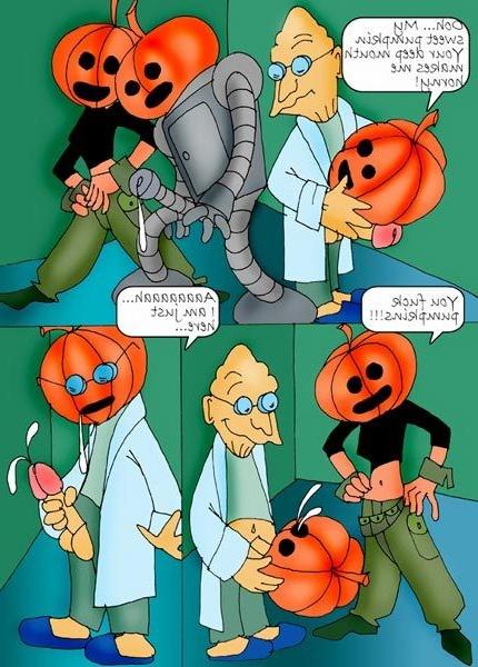12P Scared Wendy strokes robot Bender