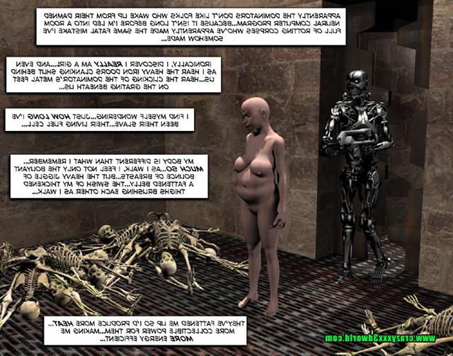 16P Naked babe unplugged from matrix fights with robot