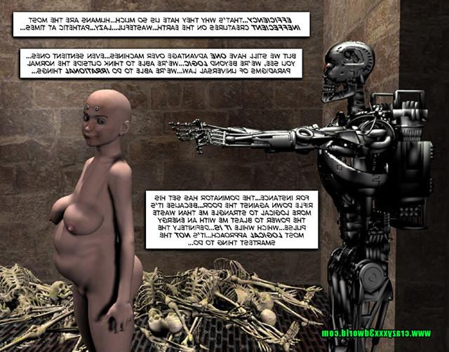 16P Naked babe unplugged from matrix fights with robot