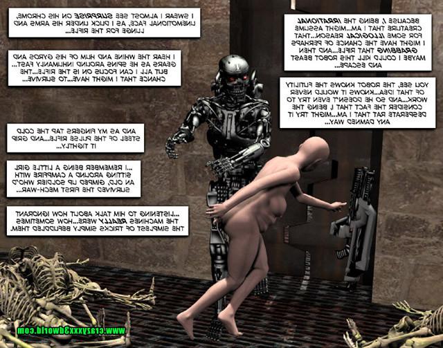 16P Naked babe unplugged from matrix fights with robot