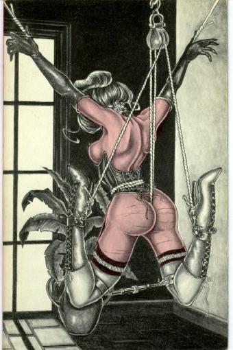 15P skinny women tied with rope for painful bondage artwork