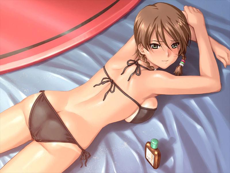 20P Summer vacation on a hentai beach with big titty teen sisters