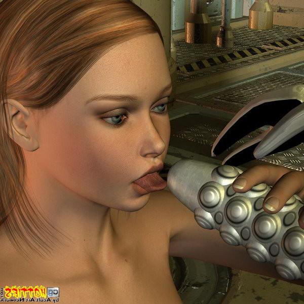 16P Hentai chick with small tits getting banged by robot