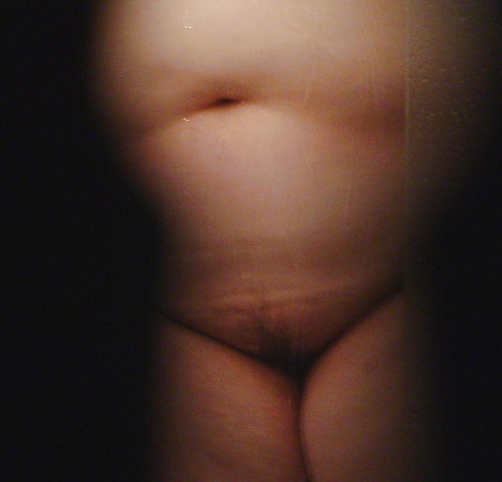 10P My bbw wife at shower and after 