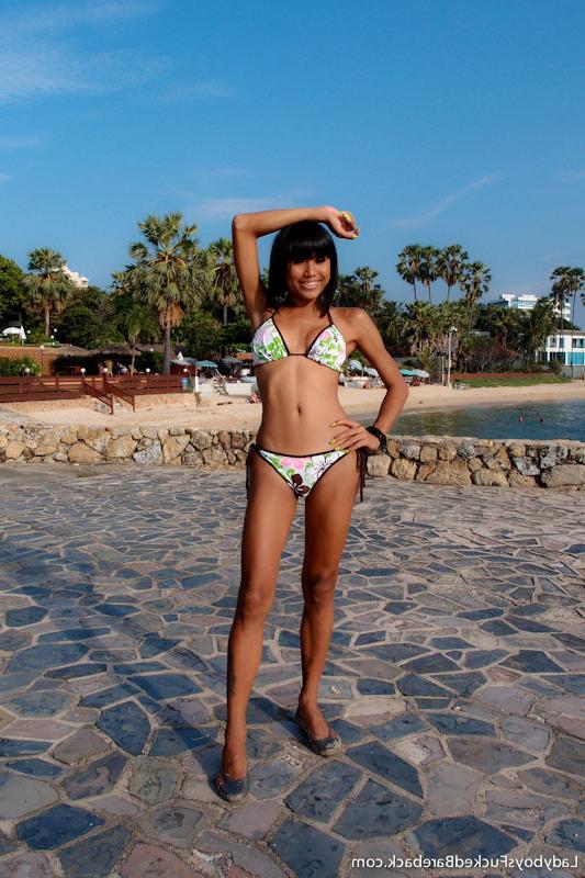 16P Beach and bare cock for sweaty bikini Ladyboy Noon