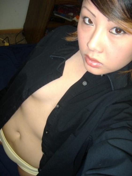16P Asian cutie slides off her lacey panties for a doggie banging