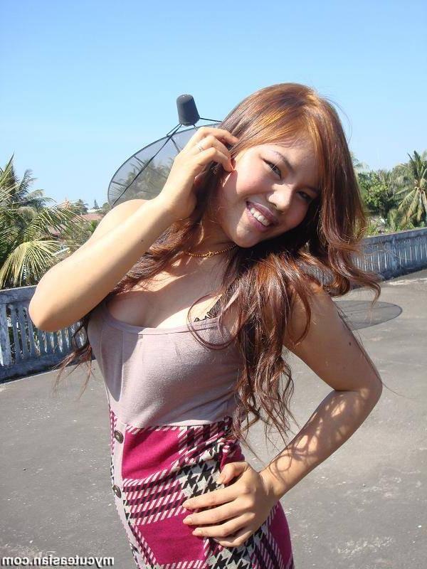 15P Lovely Asian amateur teen teasing us outdoor