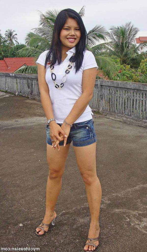 15P Lovely Asian amateur teen teasing us outdoor