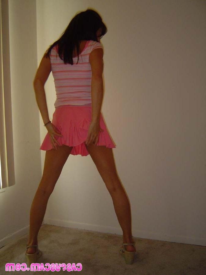 20P Asian teen in skirt and glasses