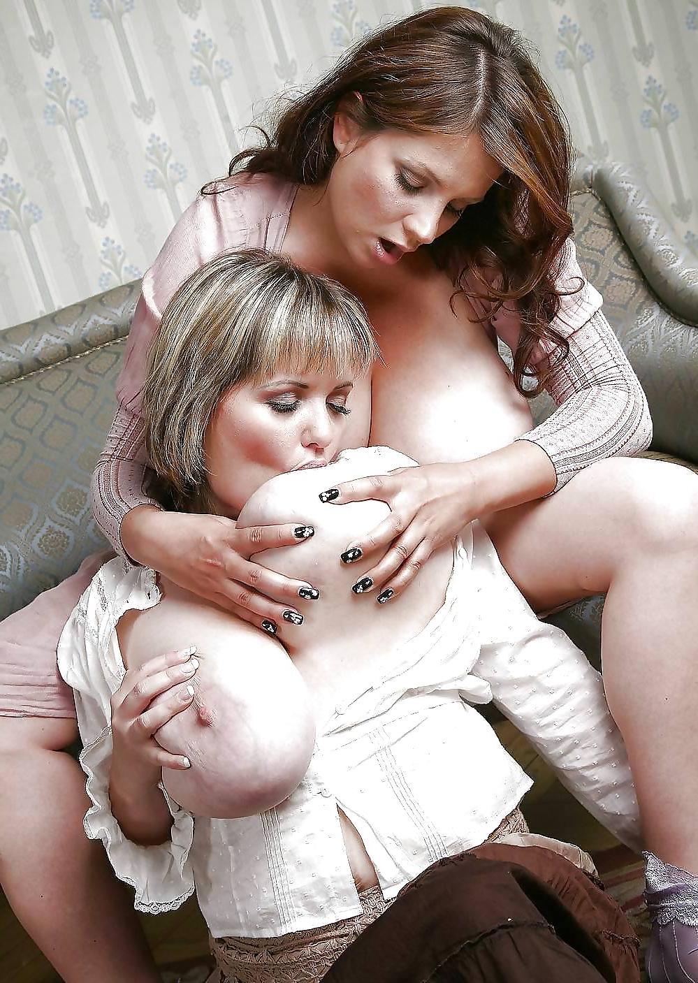 25P Wonderful saggy tits - being sucked and kissed