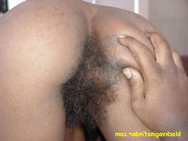 15P Thin Black Teen Spreads Her Hairy Pussy