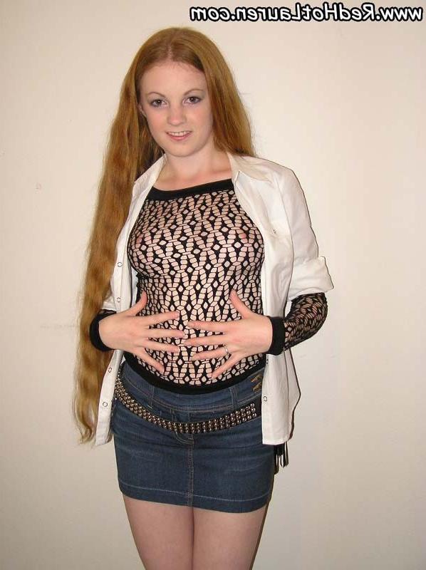 10P Sweet petite redhead teen in black mashed shirt
