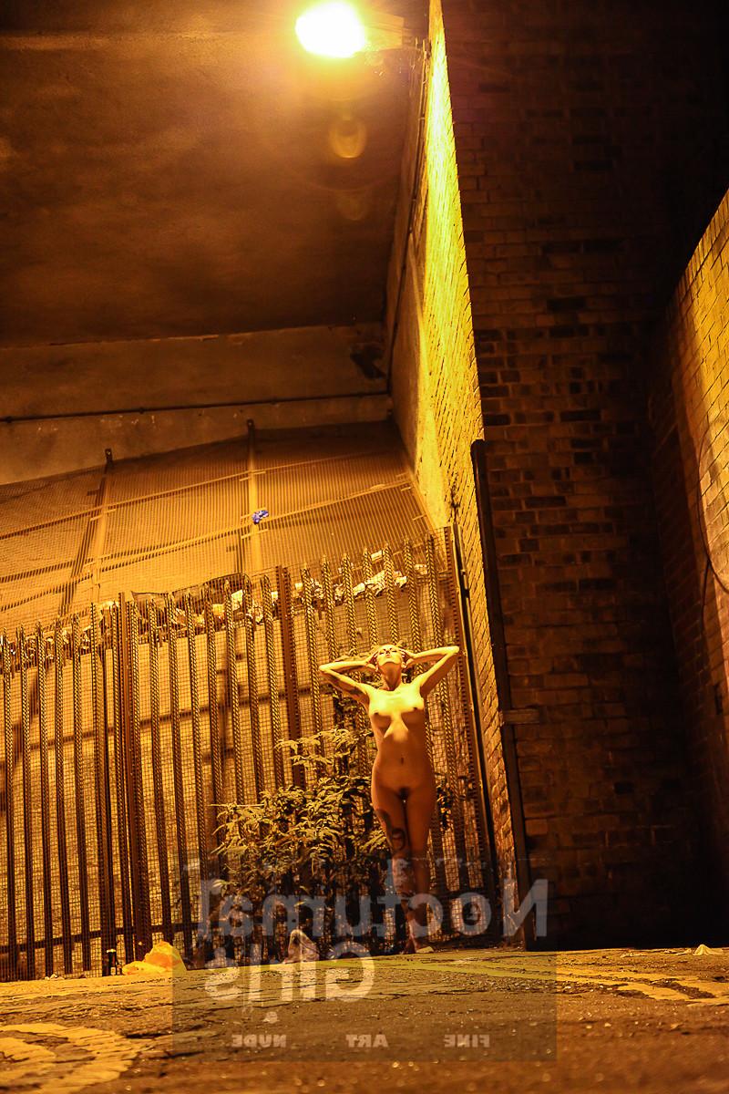 8P Tattooed girls posing nudein the nighttime