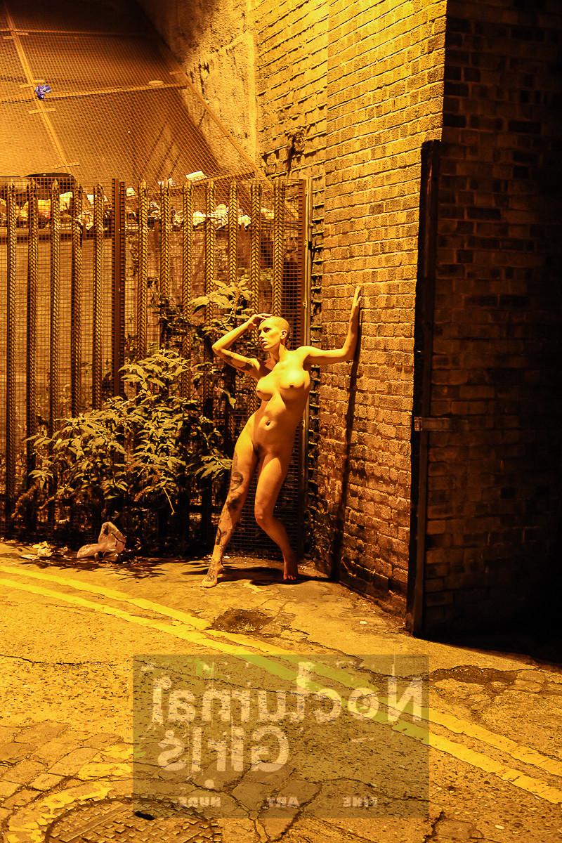 8P Tattooed girls posing nudein the nighttime
