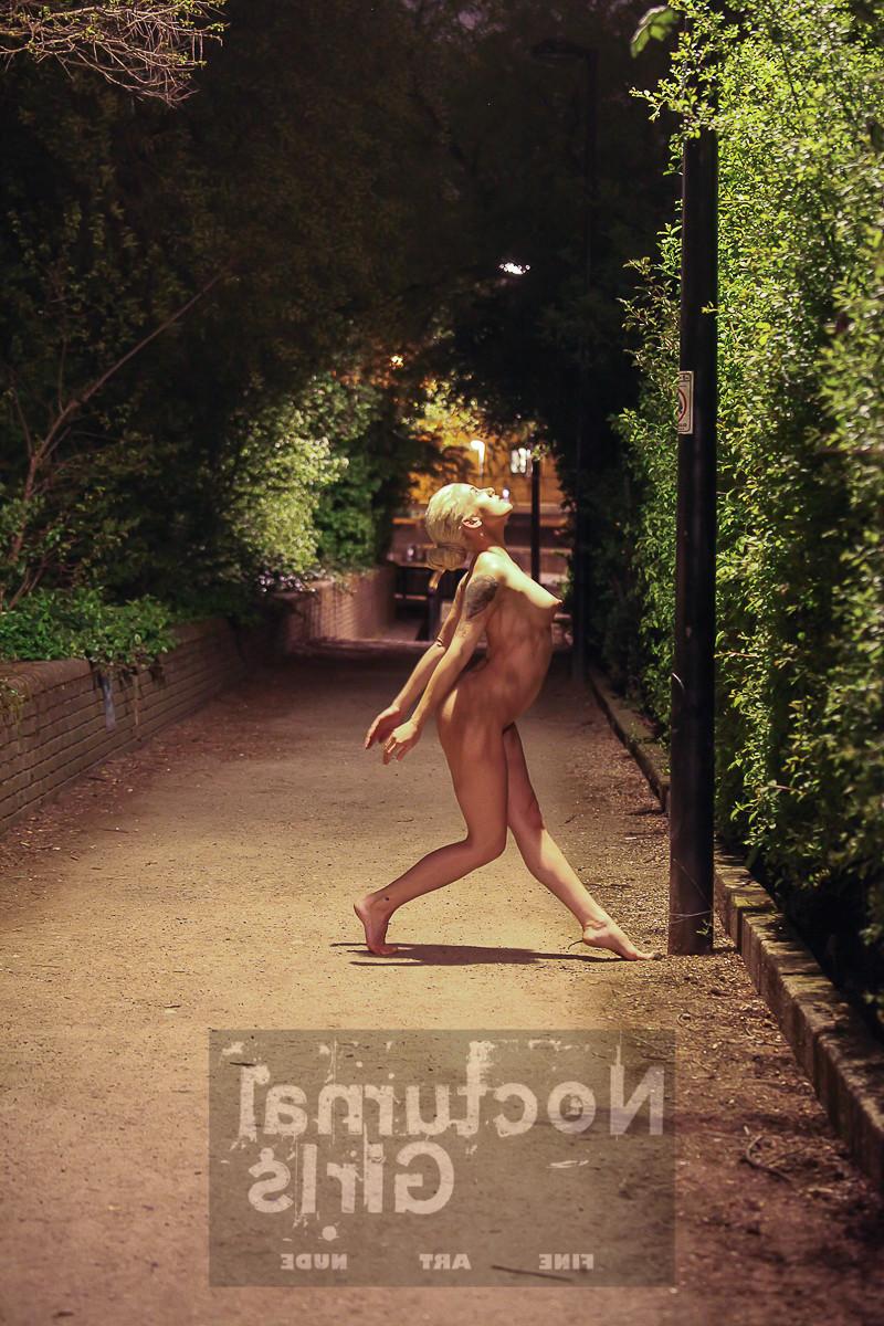 8P Blond  girls posing nude in the night time