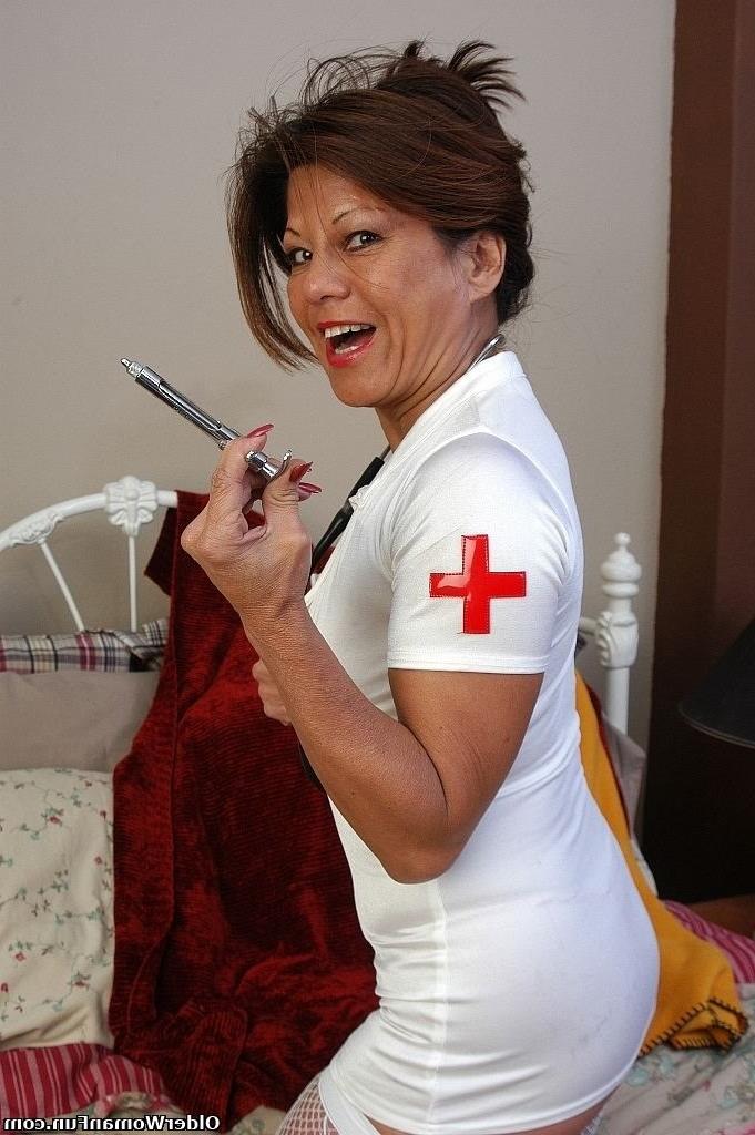 16P Grandma Melina looks hot in nurse outfit