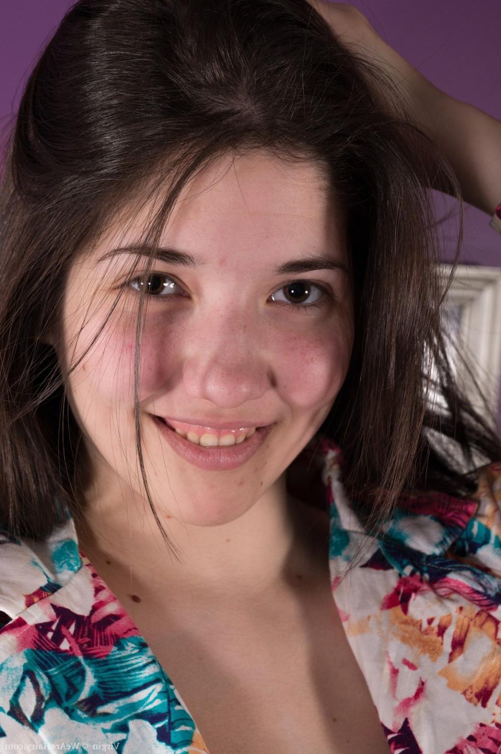 16P Virgin takes off tights in room to play 
