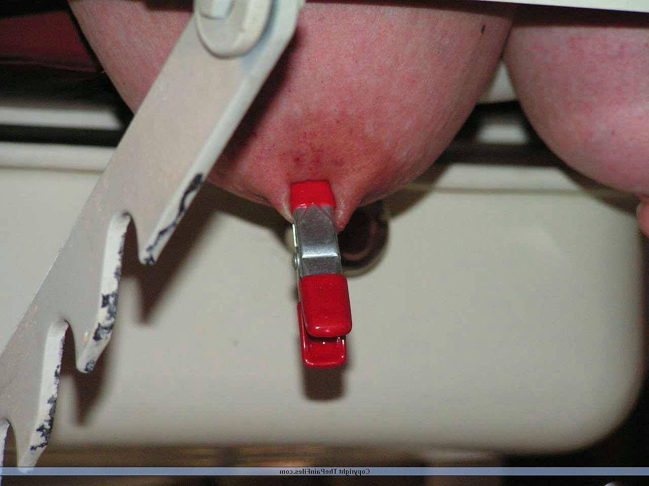 16P Busty amateur mature has her big boobs clamed and tied in the du