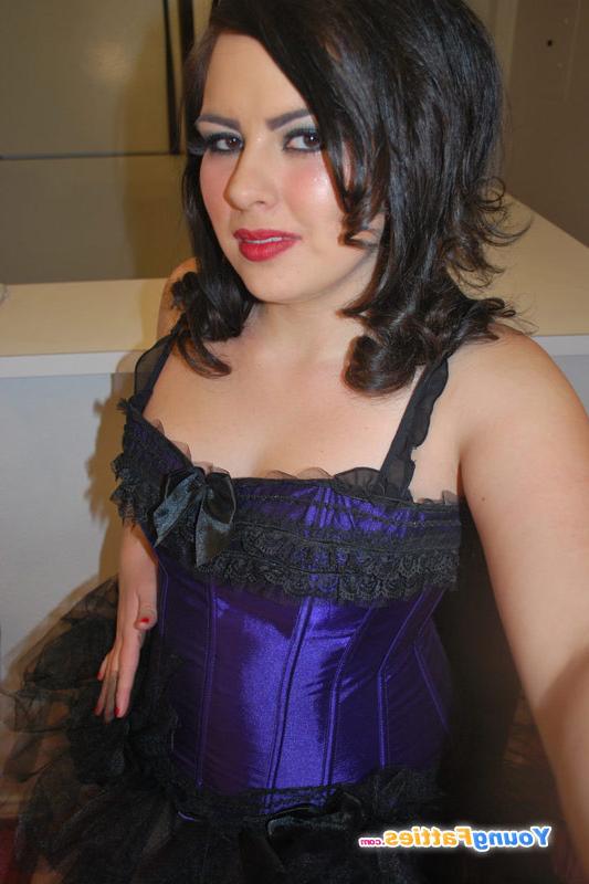12P Plump teen posing in beautiful blue lingerie