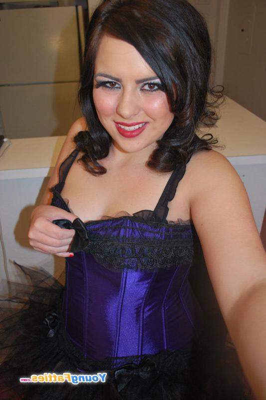 12P Plump teen posing in beautiful blue lingerie