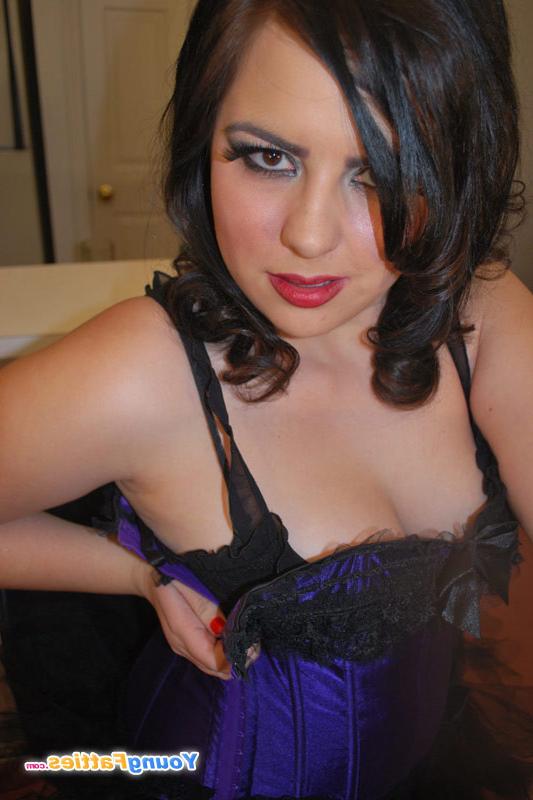 12P Plump teen posing in beautiful blue lingerie