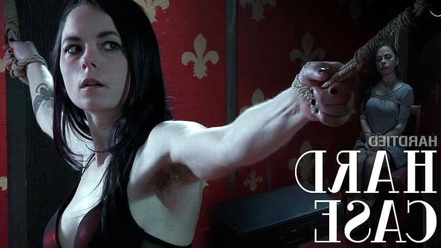 16P Ivy Addams in dress and stockings is tied in rope her tits expos