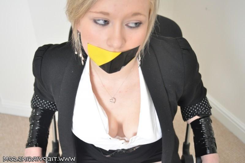 16P Girl tied to chair with mouth taped shut
