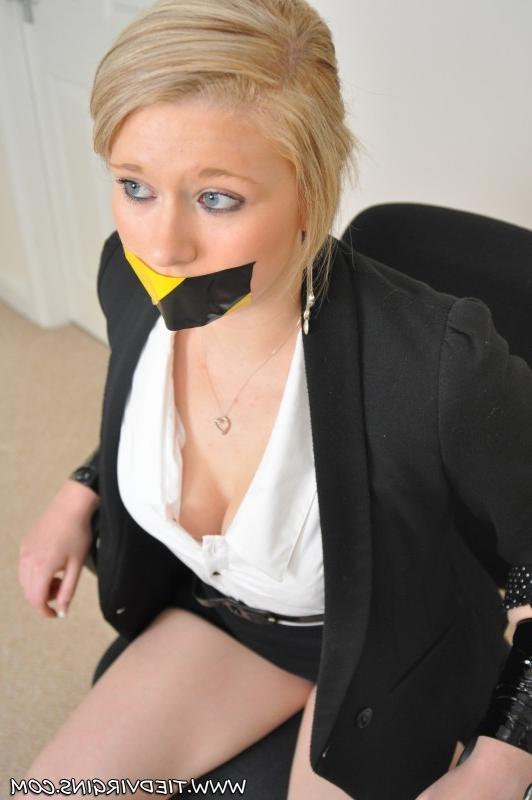 16P Girl tied to chair with mouth taped shut