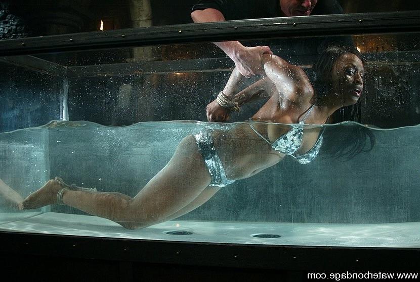 15P Jada Fire sexy black girl is water bound and fucked by a machine
