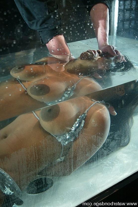15P Jada Fire sexy black girl is water bound and fucked by a machine