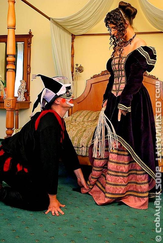 16P Clown gets molested with hot candle wax by brutal mistresses