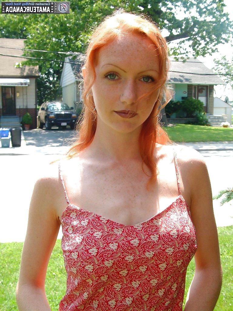 8P Upskirt redhead outdoors in white panties