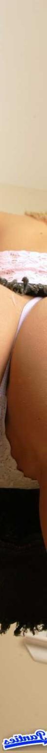 18P Ashlee wearing a white lace g string and a jean mini skirt and some great up ski
