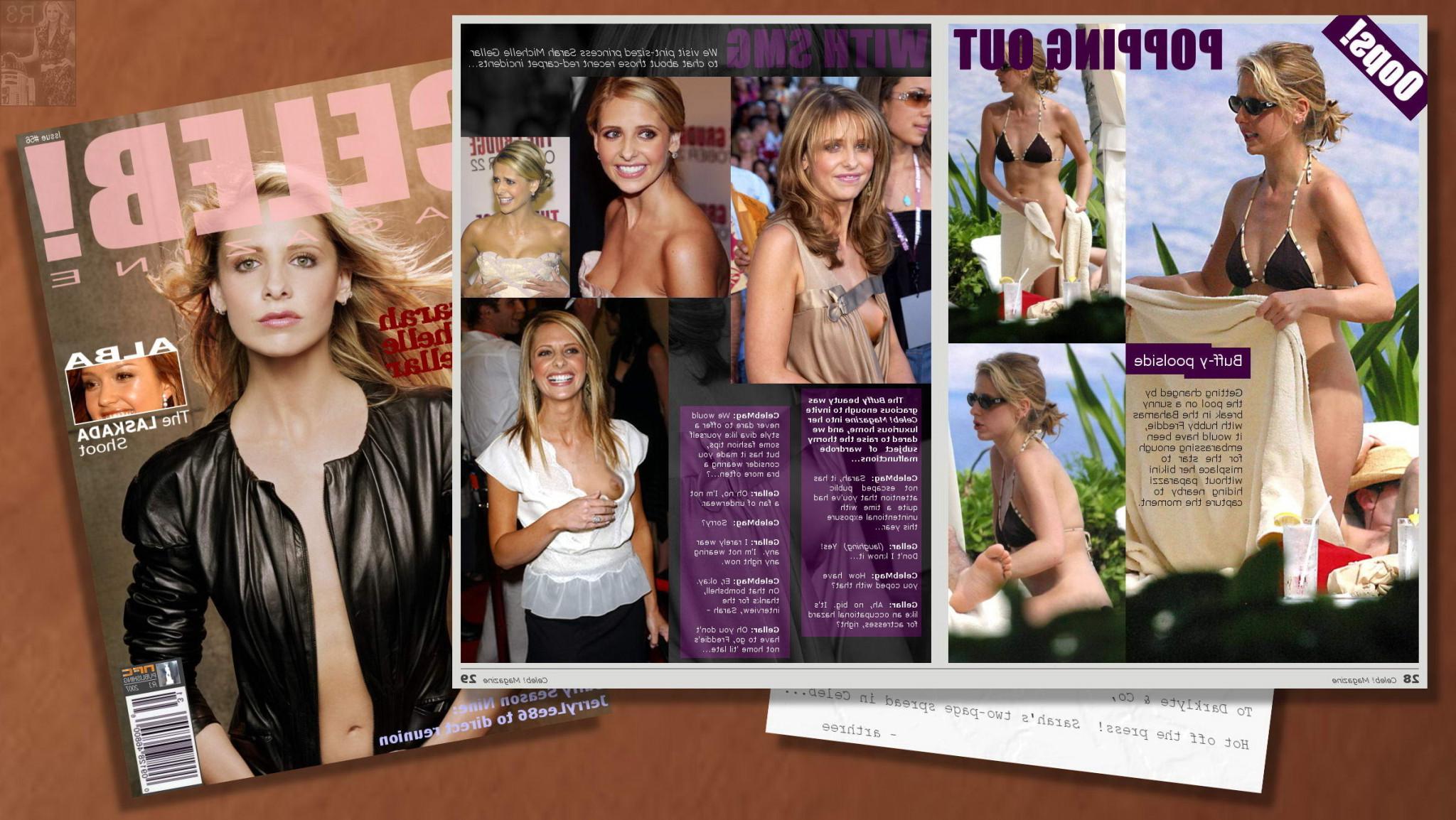 15P Sarah Michelle Gellar loves getting her sweet ttis licked while riding a cock