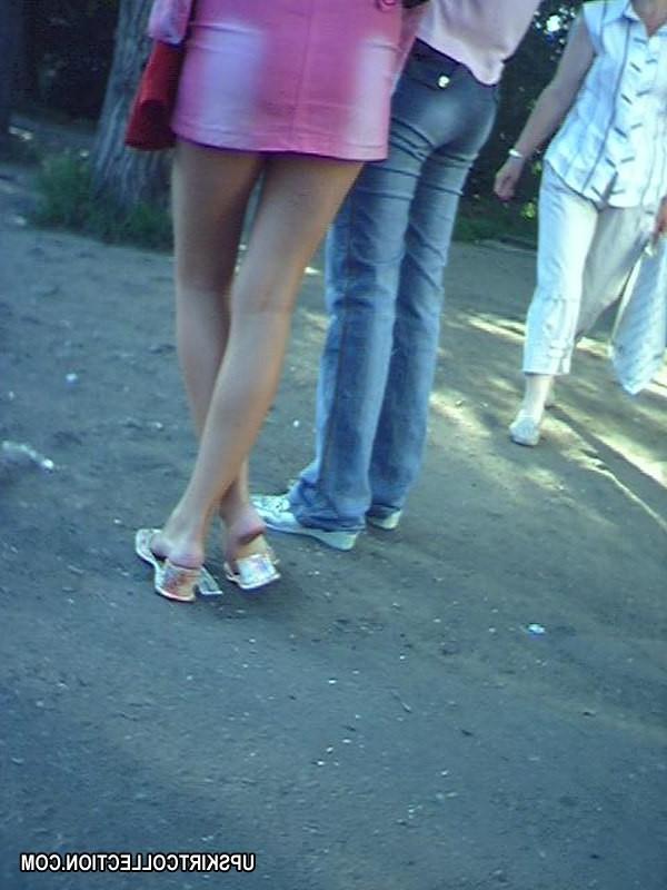 15P Lewd babes' upskirt view looks great when they wear nylons