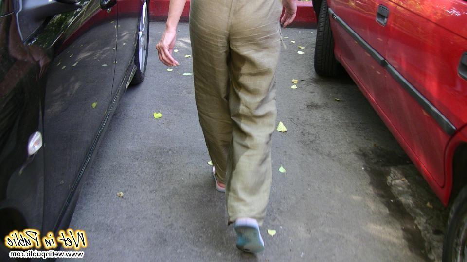 15P Dirty pissing hardship of a lean blondie happened to her in the street
